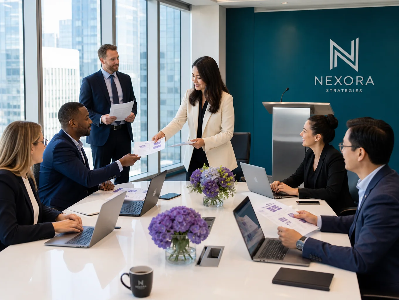 Corporate training session in a modern office