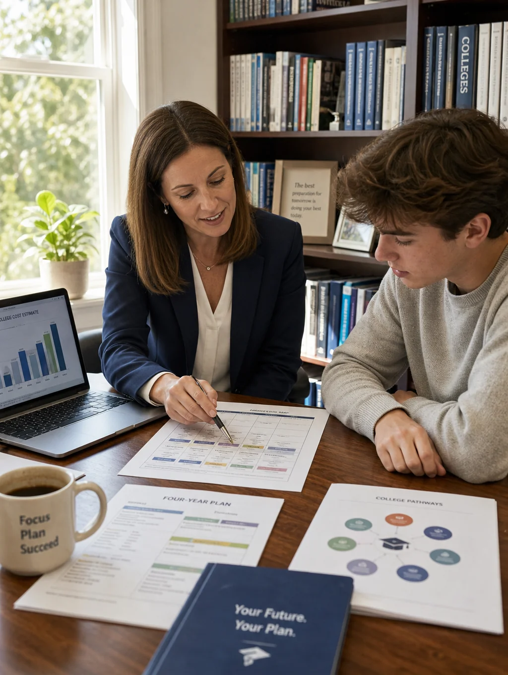 Professional educational consultant reviewing student applications