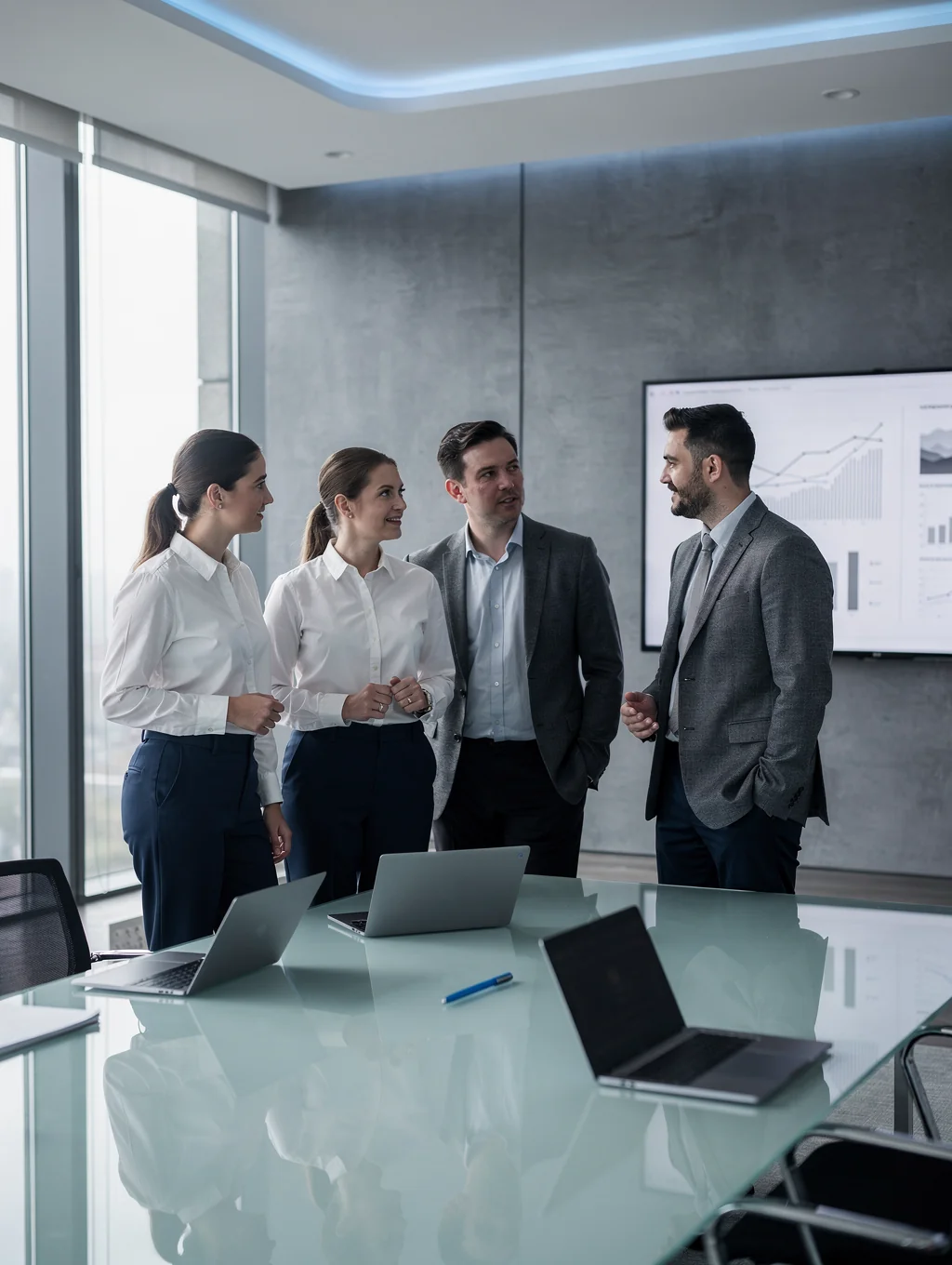 Professional consultant discussing global strategy with a client